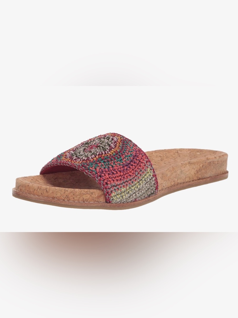 The Sak Multicolor Crochet Sunset Stripe Medallion Cork Slide Sandals, NWOT - Picture 11 of 11